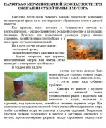 Памятки о мерах пожарной безопасности при сжигании сухой травы и мусора!